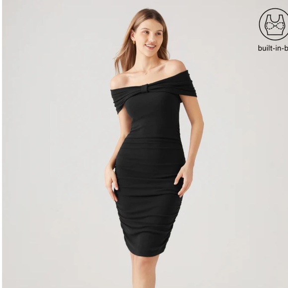 OGL Dresses & Skirts - OGL Transformable Bow Cold Shoulder Ruching Brami Dress